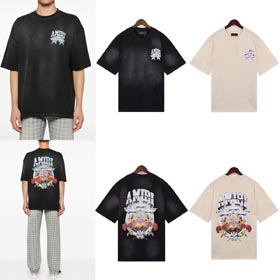 Amiri Moda Logo-impressão stretch-malha camisetas-1629  