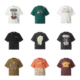 GaIIery Retro algodão de manga curta super popular homens e mulheres casal T-shirt-1834  