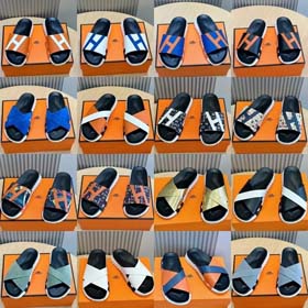 Hermes verão luxo de couro chinelos Baita sandálias-2334  