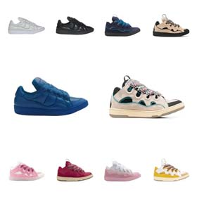 Lanvin splicing Curb homens e mulheres casal fundo grosso lace-up esportes casuais sapatos de skate   