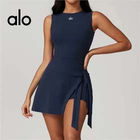 ALO traje de ioga de uma peça profissional esportes fitness traje tênis saia vestido feminino Pilate  