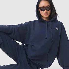 ALO Sweatshirt esportes com capucho do mesmo estilo das mulheres de manga longa correndo fitness sol  