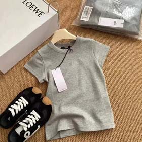 ALO 2025 primavera e verão novo emagrecimento redondo pescoço cor sólida impressa todos-match manga   