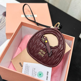 miumiu couro bordado saco pendurado ornamentos-3525  