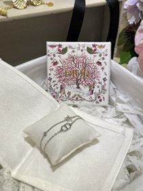 Dior estrela prata pulseira dupla-3562  