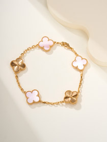 Van Cleef & Arpels cor de rosa Mãe-de-Pérola pulseira-3565  