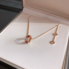 Bulgari diamante cobra osso roda colar-3567  