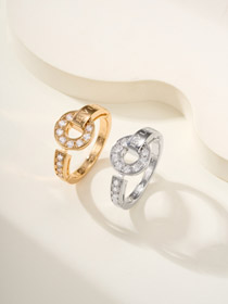 Bulgari Pave Diamond Carta Anel-3586  