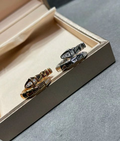 Bulgari clássico pavé diamante serpente anel-3587  