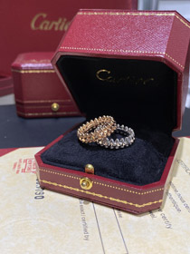 Cartier ouro e branco remache anel-3589  