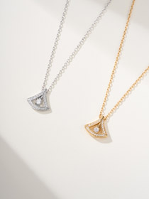 Bulgari platina completo diamante fã colar-3609  