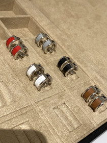 Hermes couro costura brincos-3611  