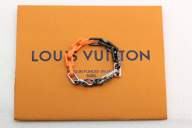 Louis Vuitton LV prata, laranja e preto três cores empalme temperado bambu pulseira-3629  