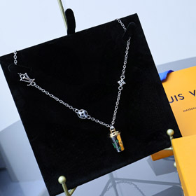 Louis Vuitton LV pendente com copo de café em miniatura colar-3650  