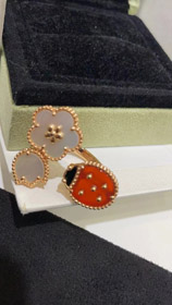 Van Cleef & Arpels Sorte Marinha Tulipa Aberto Anel-3685  