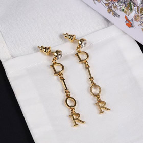 Dior único diamante pendurado logo brincos-3708  