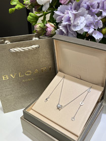 Bulgari branco completo diamante primavera cintura colar-3715  