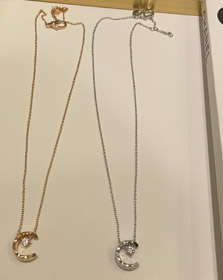 Chanel marinheiro lua rosa ouro prata colar-3717  