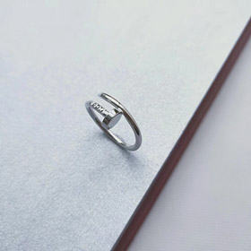 Cartier ouro branco prego anel-3759  