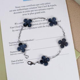 Van Cleef & Arpels quatro folhas de sorte pulseira de 5 flores-3769  