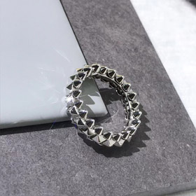 Cartier prata remache anel-3773  