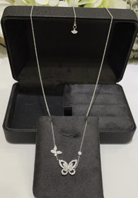 Graff Duet Diamond Dois Borboleta Completo Diamante Colar-3775  