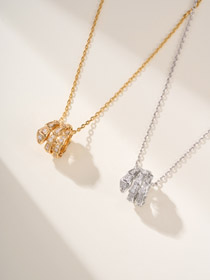 Bulgari cobra osso completo diamante colar-3795  