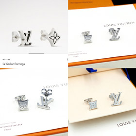 Louis Vuitton LV letra e flores brincos-3810  