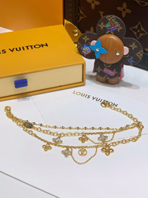 Louis Vuitton LV três camadas quatro folhas trevo strass pulseira-3824  