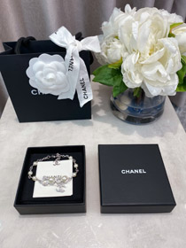 Chanel duplo C strass pérola pulseira-3834  