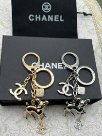 Chanel duplo c strass pérola cervo chaveiro-3835  