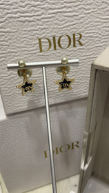 Dior azul marinho estrela pérola dupla bola brincos-3891  