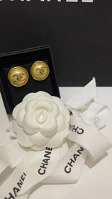 Celine pérola redonda botão ouro mochila fivela duplo C brincos-3899  