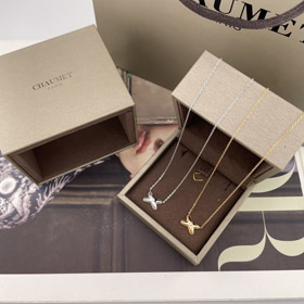 Chaumet Paris ao longo da vida alegria colar rosa ouro ouro branco diamante clavícula colar-3906  