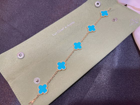 Van Cleef & Arpels cinco flores pulseira turquesa-3910  