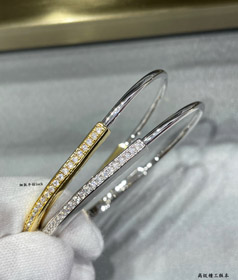 Tiffany fina metade diamante bloqueio pulseira-3968  