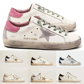 Golden Goose couro low-top lace-up moda tênis versão antiga-2913  