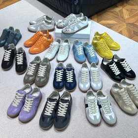 Maison Margiela Calfskin Réplica Retro Low-Top Tênis-2962  