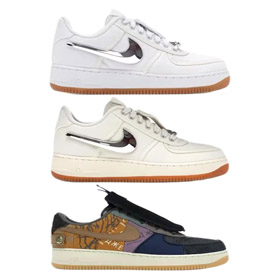 Travis Scott Nike Air Force 1 Sail colaboração com um gancho-trocado low-top sneaker-2979  