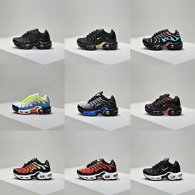 Nike NK Air Max Plus low-top, comprimento completo amortiguação sapatos de lace-up para crianças-409  