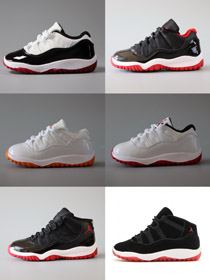 Jordan Air Jordan 11 Retro baixo brilhante cítrico baixo-top crianças basquete sapato-4133  