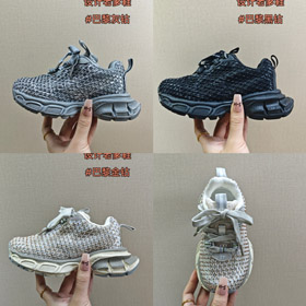 Balenciaga 3XL Fishnet redonda dedo do pé Lace-Up Low-Top crianças sapatos-4158  