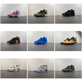 Jordan 4 anti-deslizamento resistente ao desgaste meio-top sapatos de basquete retro-4241  