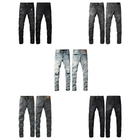 Roxo Marca lavado, rasgado, afligido, strass-embelezado, stretch-efeito slim-fit jeans-4248  