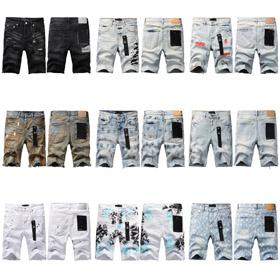 Roxo Brand novo jeans shorts elástico rasgado patch slim fit casual shorts-4255  