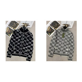 Gucci letras completo zíper colar de manga longa suéter-4307  