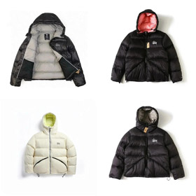 Stussy Micro Ripstop para baixo Parka cor sólida All-match zíper com capuz curto para baixo jaqueta-4351  