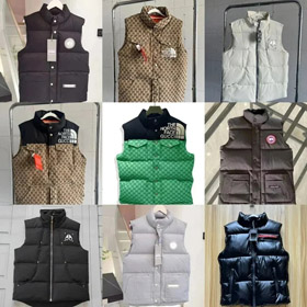 O North Face Gucci Canada Goose logo de zíper - bordado letras para baixo colete-4389  