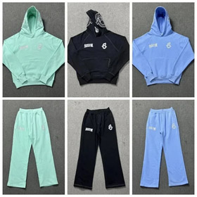 SIXPM Carta Impressão Hoodie e Sweatpants Set-4403  