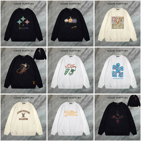 Louis Vuitton LV impressão gráfica texto bordado suéter-4405  